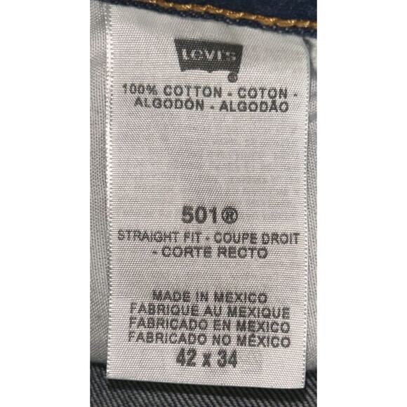 Levi's 501 Original Fit Straight Leg Button Fly Jeans Men's 42x34 - Picture 8 of 8